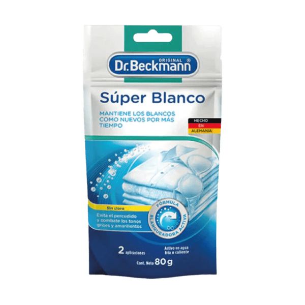 Blanqueador de Ropa Súper Blanco 1 bolsita de 80 gr Dr. Beckmann - Comercializadora Galuz
