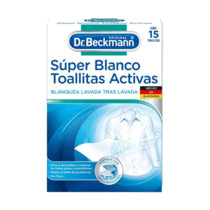 Toallitas Activas Blanqueadoras de Ropa Súper Blanco 15u unidades Dr. Beckmann - Comercializadora Galuz