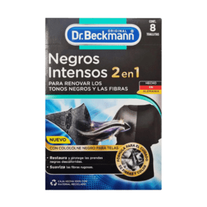 Toallitas Renovadoras de Negros Intensos para Ropa y Fibras, 8 Toallitas, Dr. Beckmann - Comercializadora Galuz